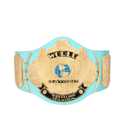 Hogan's Beach Shop Turquiose Replica Winged Eagle WWE Championship Title Belt Signed Too "Bucky"