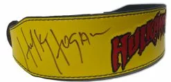 Hogan's Beach Shop Yellow Hulkamania Signed Weight Belt -Hogans Beach Shop 54014be9 b1ad 4a03 870f abcb9d2034a8