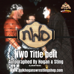 Hogan's Beach Shop Nwo Title Belt Autographed By Sting & Hogan -Hogans Beach Shop NWOTitlebelt