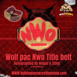 Hogan's Beach Shop Wolfpac Nwo Title Belt Autographed By Sting & Hogan -Hogans Beach Shop NWOTitlebelt 1