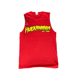Hogan's Beach Shop Autographed Red Hulkamania Cut Off Tank