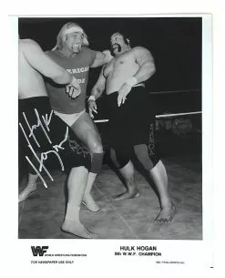 Hogan's Beach Shop Hulk Hogan Original 1984 Titan Sports Signed WWF 8x10