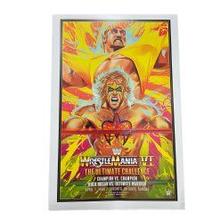 Hogan's Beach Shop Wrestlemania 6 Hulk Hogan Vs Ultimate Warrior Autographed Poster "Sale" Limited